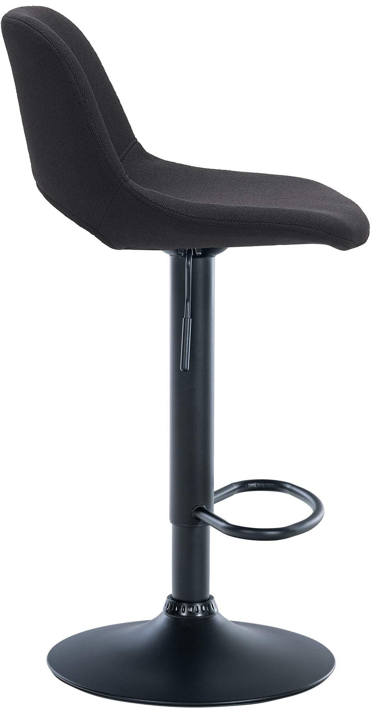BARHOCKER 2er Set Stoff schwarz - Schwarz, Textil/Metall (42/86/46cm) - CLP