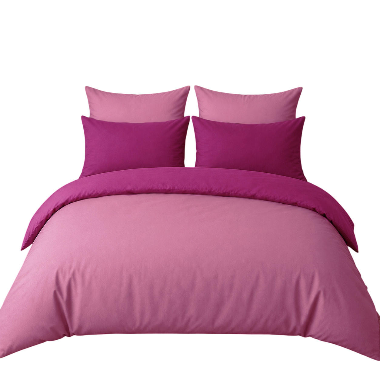 WENDEBETTWÄSCHE 5-teilig 200/200cm ROSA-HELLROSA - Rosa, Textil (200/200cm) - ROLFNERS