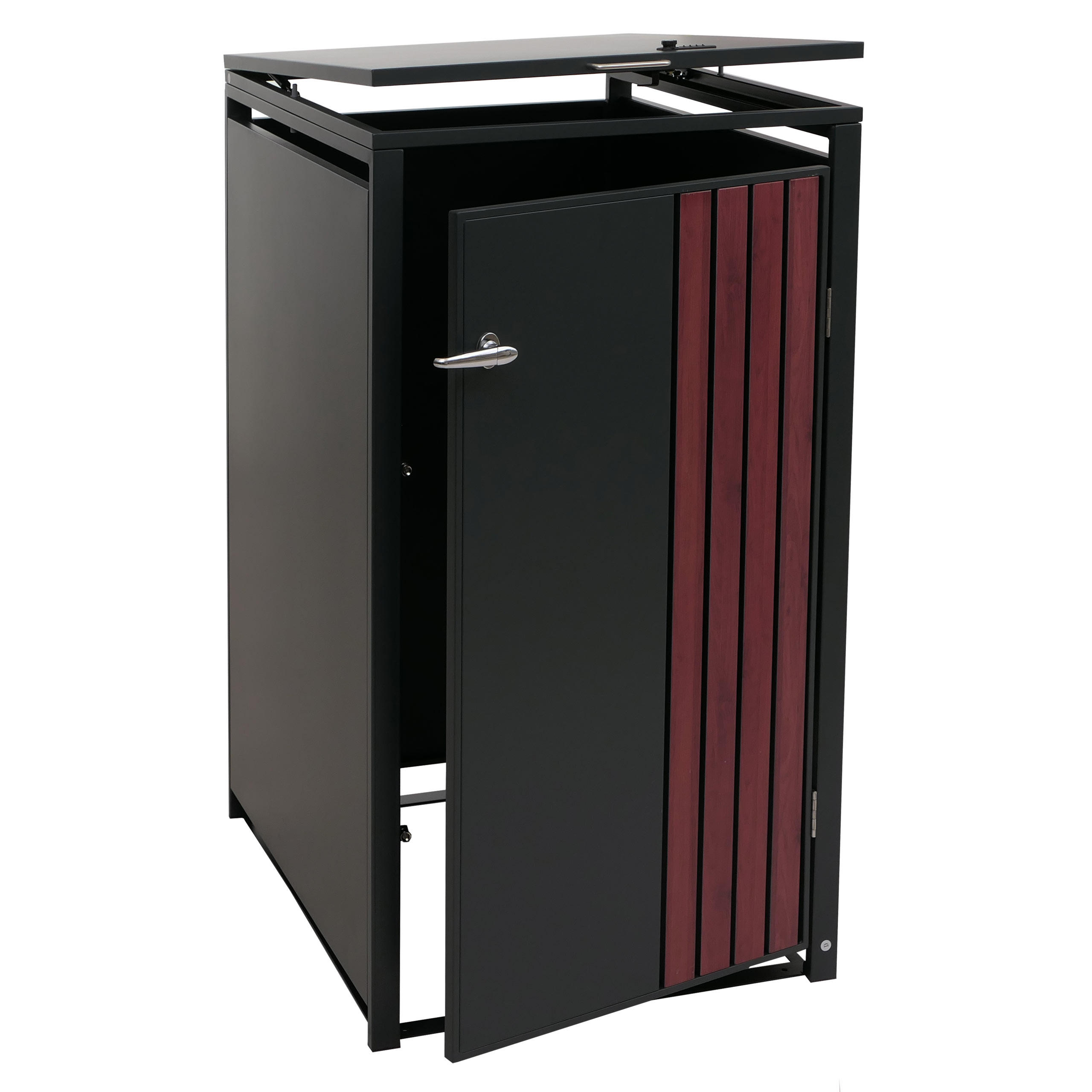 1ER-MÜLLTONNENVERKLEIDUNG Anthrazit, Braun - Anthrazit/Braun, Metall (68/122/84cm) - Jamb