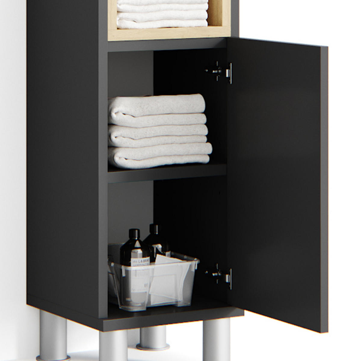 MIDISCHRANK Aquis Anthrazit 30 x 71.8 cm - Anthrazit, Holzwerkstoff (30/81.8/30cm) - Vicco