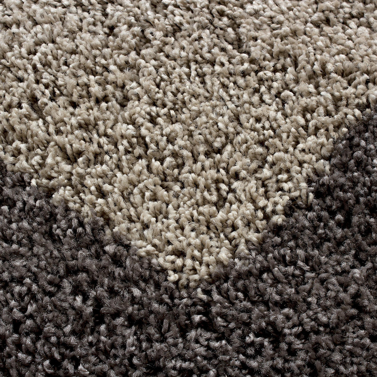 TEPPICH Hochflor einfarbig mit Bordüre Polypropylen Wohnzimmer Taupe Rund 160x160 - Taupe, Textil (160/160cm) - KADIMA DESIGN