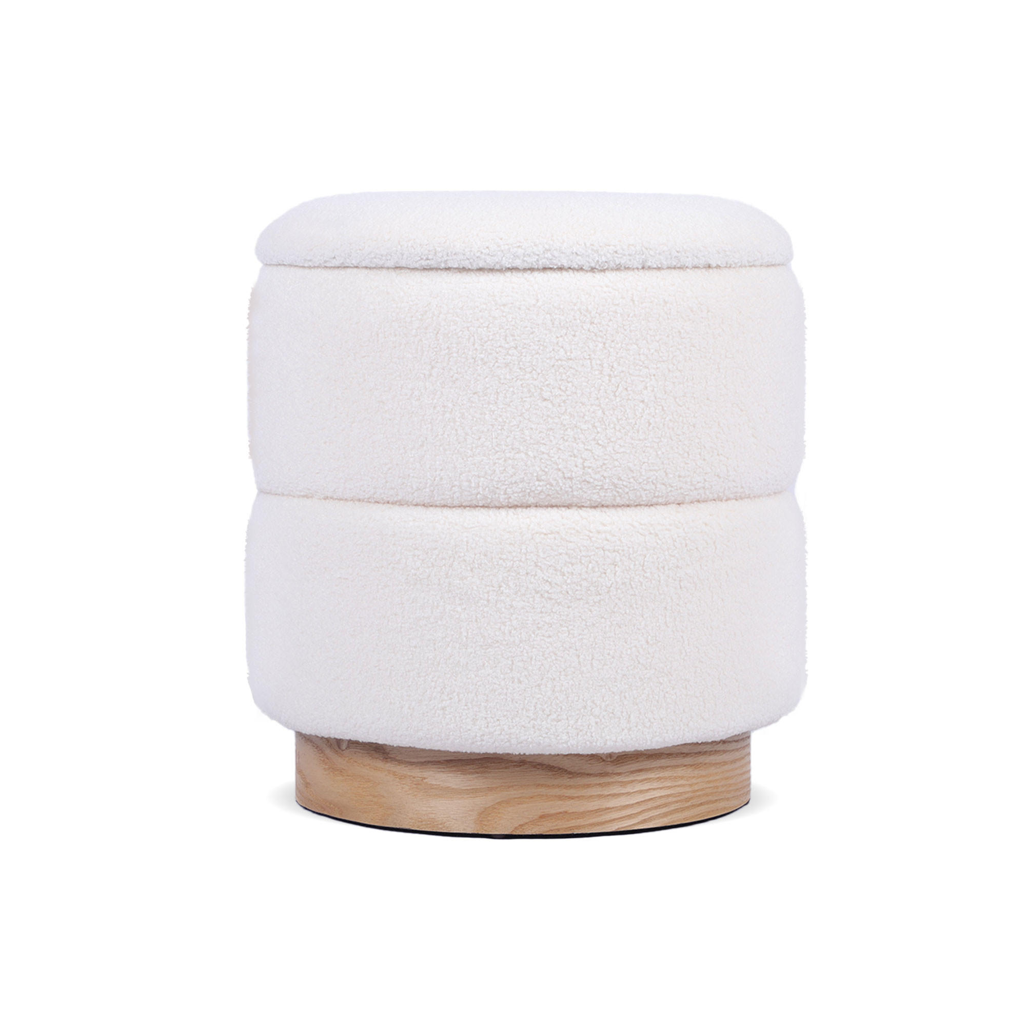 TRUHENHOCKER Roméo aus weißem Frotteestoff - Weiß, Holzwerkstoff/Textil (37/42/37cm) - Sicaan