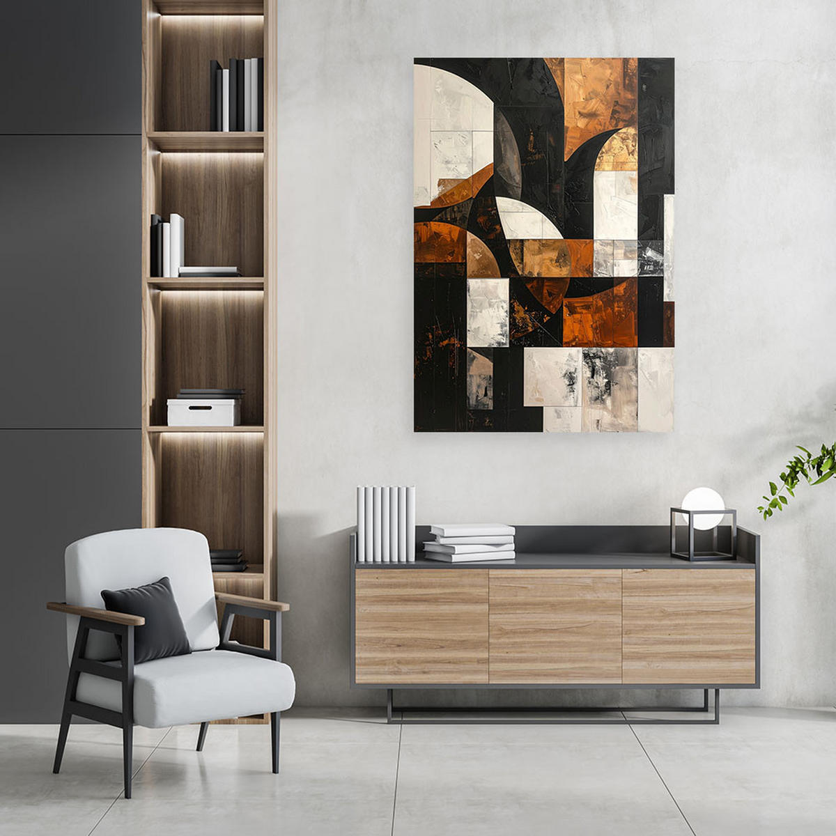 LEINWANDBILD 3D und geometrisch 80x120cm - Braun, Textil (80/120cm) - Feeby