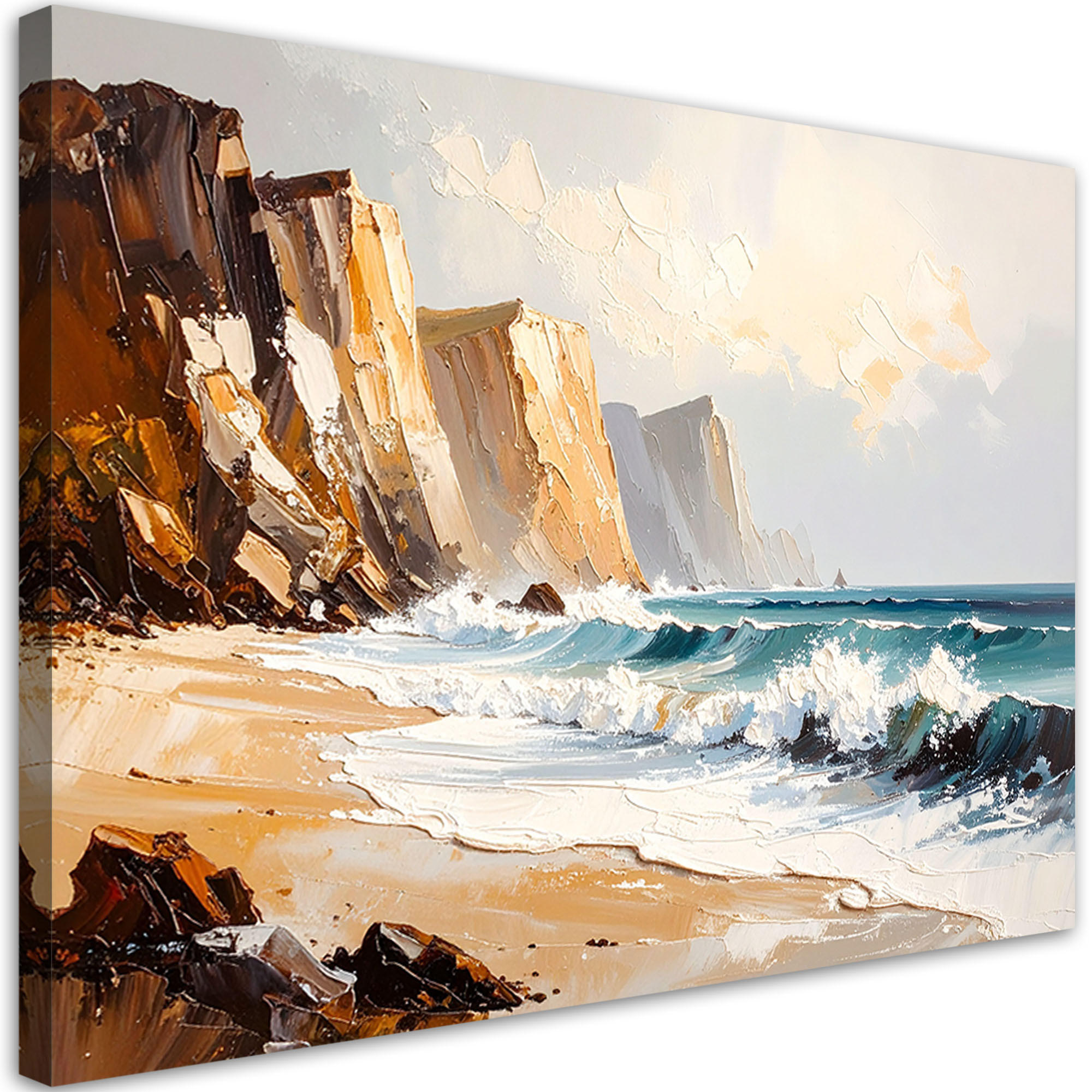 Feeby Leinwandbild Beige 90x60 cm