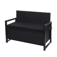 POLY-RATTAN 2ER SITZBANK Anthrazit, Schwarz - Anthrazit/Schwarz, Kunststoff (117/87/57cm) - MCW