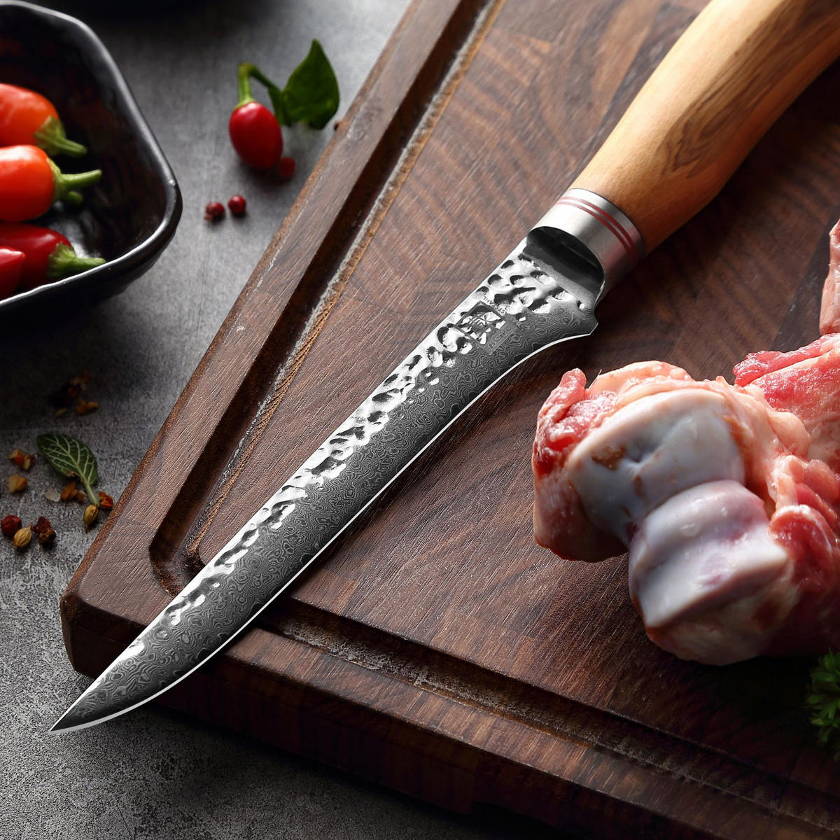 AUSBEINMESSER 16,5 cm - Braun, Holz/Metall (30cm) - Zayiko