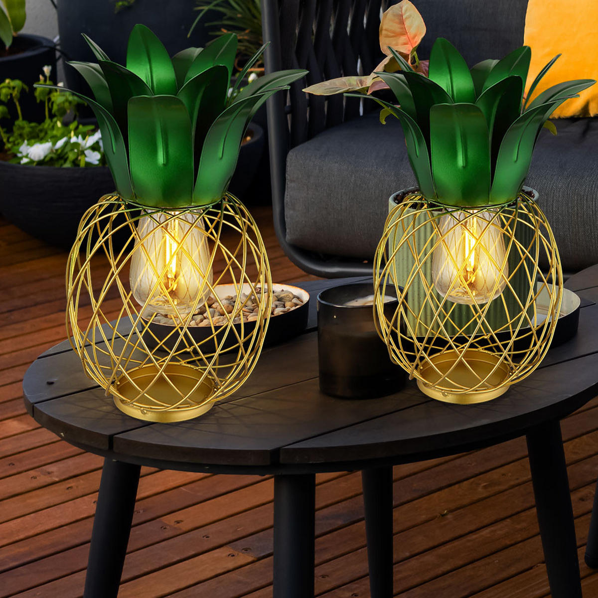 LED AUSSENLEUCHTE Solarleuchte Bunt - Multicolor, Metall (20/20/28cm) - Globo Lighting