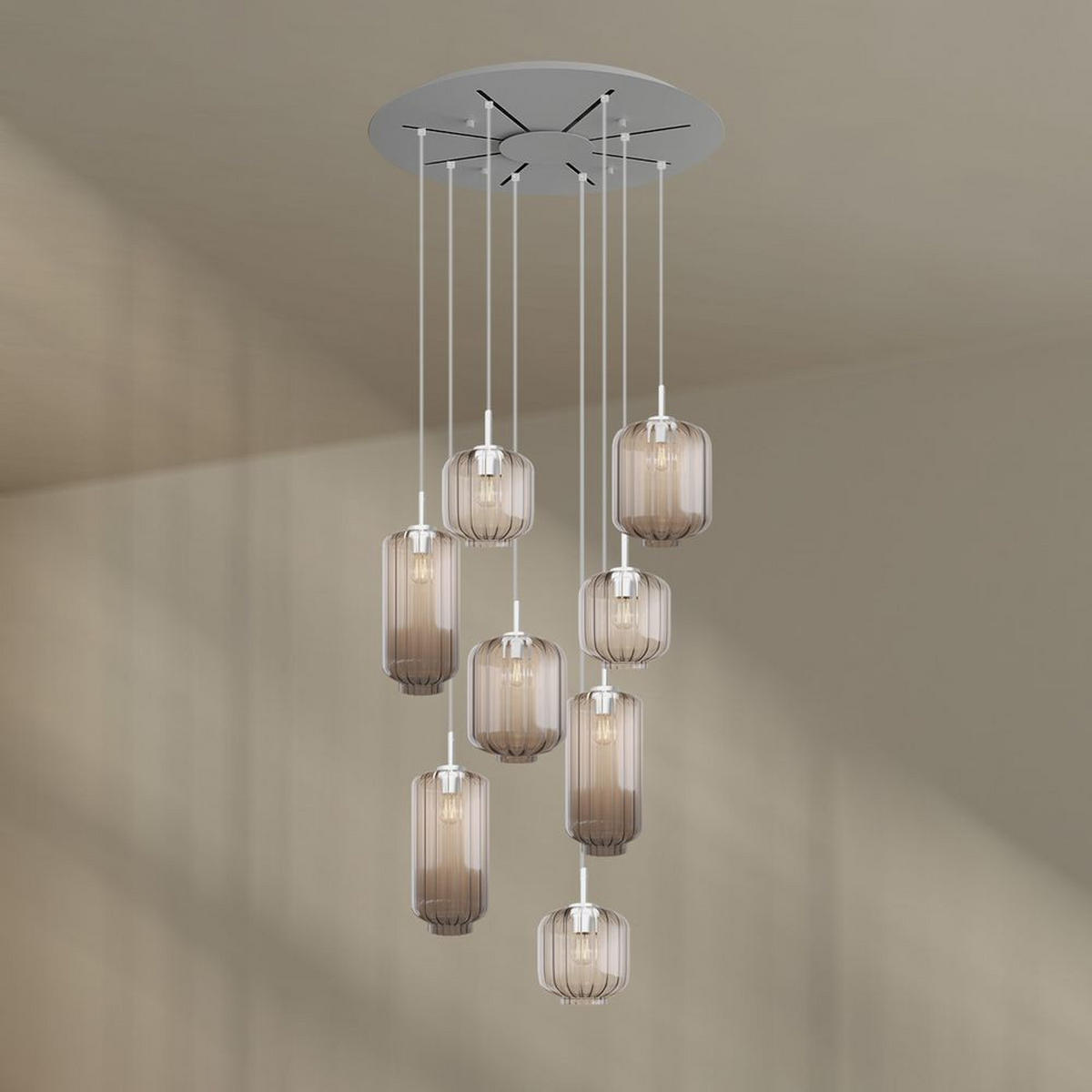 GALERIELEUCHTE Velo 8-flammig Klar Ø 18/20/25cm - Klar/Weiß, Glas (25/25/27cm) - s.luce