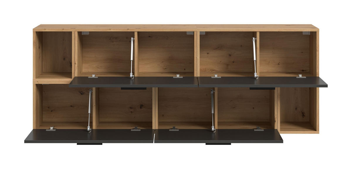 WOHNWAND Primo (B/H/T: ca. 176/97/34 cm) in Artisan Oak /Basalt grau - Eiche Artisan, Holzwerkstoff (176/97/34cm)