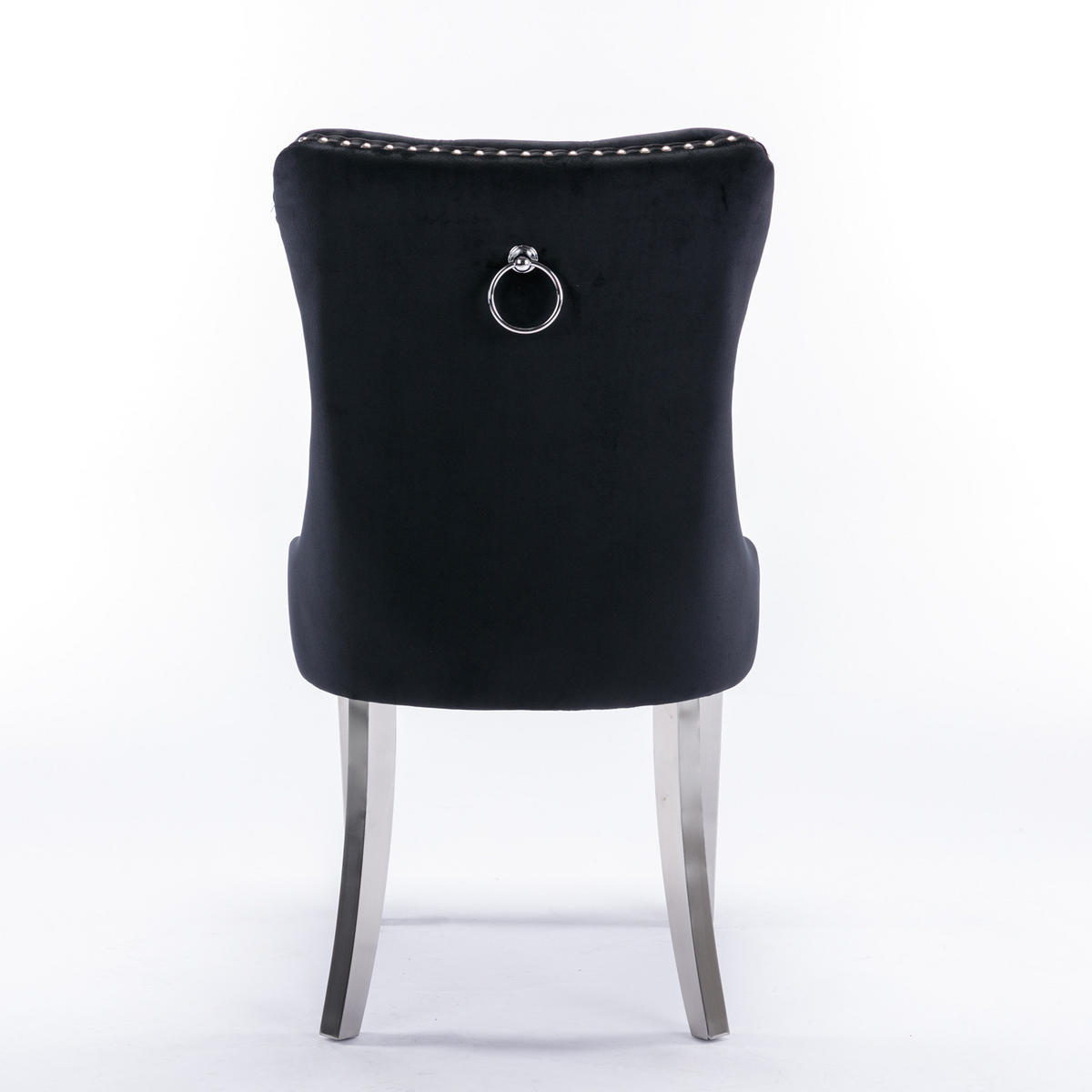 STUHL-SET DE-36289 2 Stück mit verchromten Beinen Schwarz - Schwarz, Holz (50/95/65cm) - ComfortXL