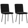 ESSZIMMERSTÜHLE 2 Stk. Schwarz Samt 45*54*83cm - Schwarz, Metall (45/83/54cm) - ZMH