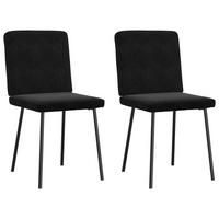 ESSZIMMERSTÜHLE 2 Stk. Schwarz Samt 45*54*83cm - Schwarz, Metall (45/83/54cm) - ZMH