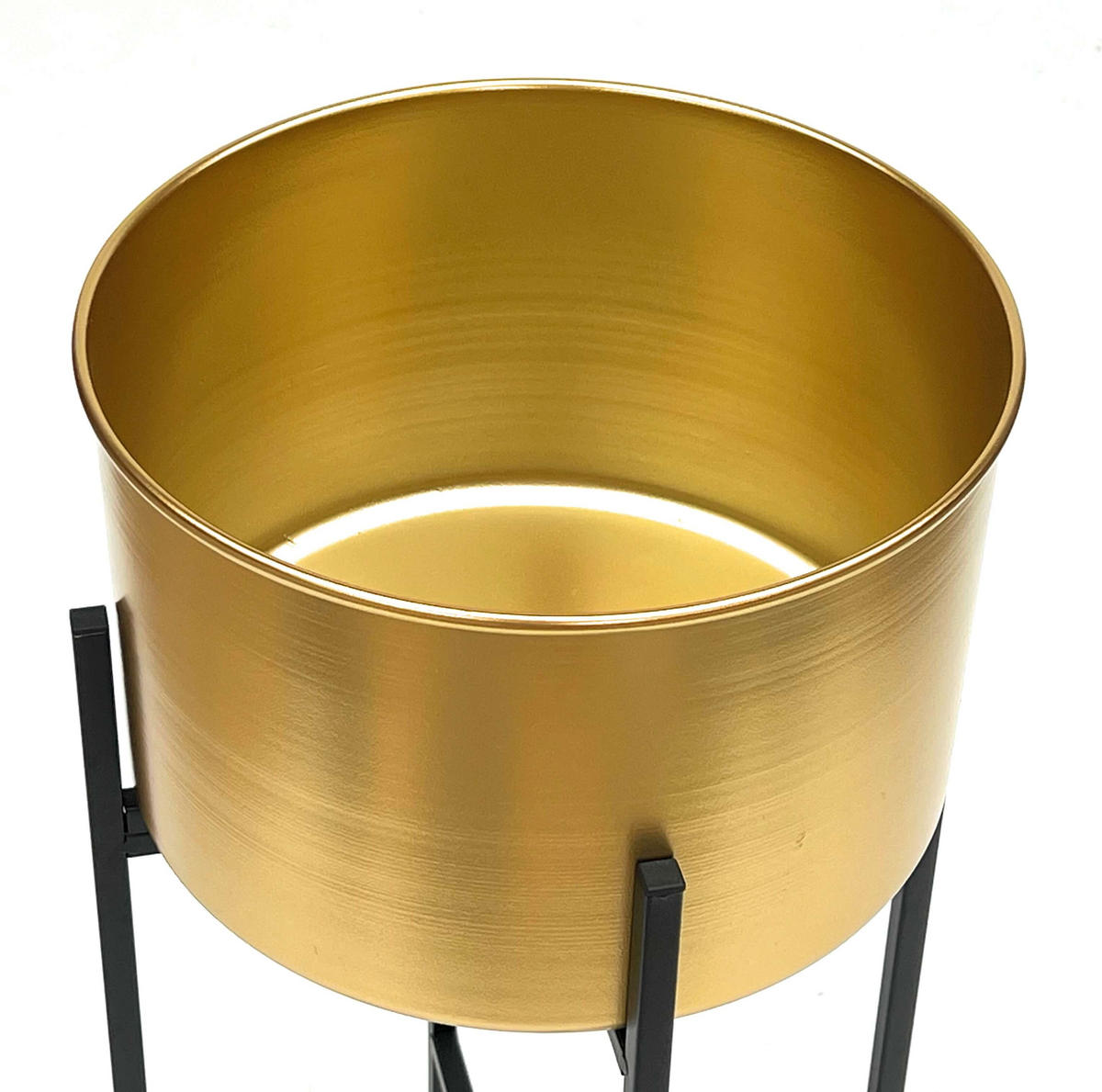 BLUMENHOCKER mit Topf Gold Metall Schwarz 50 cm - Goldfarben, Metall (20/49/20cm) - DanDiBo