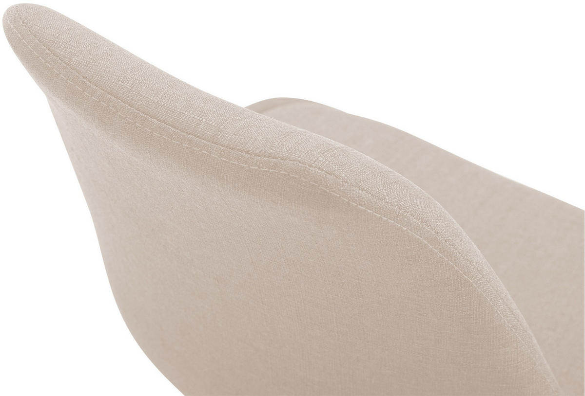 DREHSTUHL Stoff creme - Creme/Weiß, Textil/Metall (48/76/57cm) - CLP