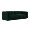 3-SITZER SOFA Samt Stoff Grün - Dunkelgrün/Schwarz, Kunststoff/Textil (228/70/89cm) - Makamii