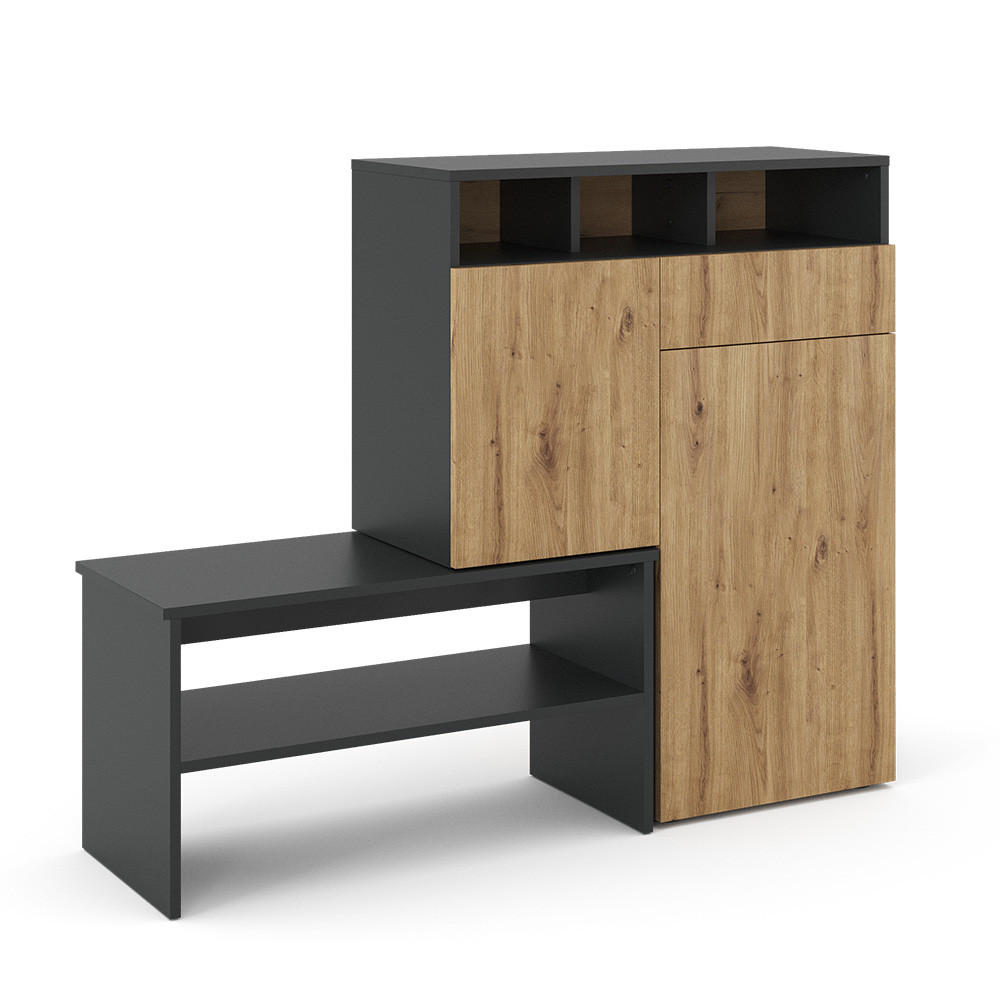 SCHUHSCHRANK Selena Grau 124.5 x 102 cm - Grau, Holzwerkstoff (124.5/102/35cm) - Vicco