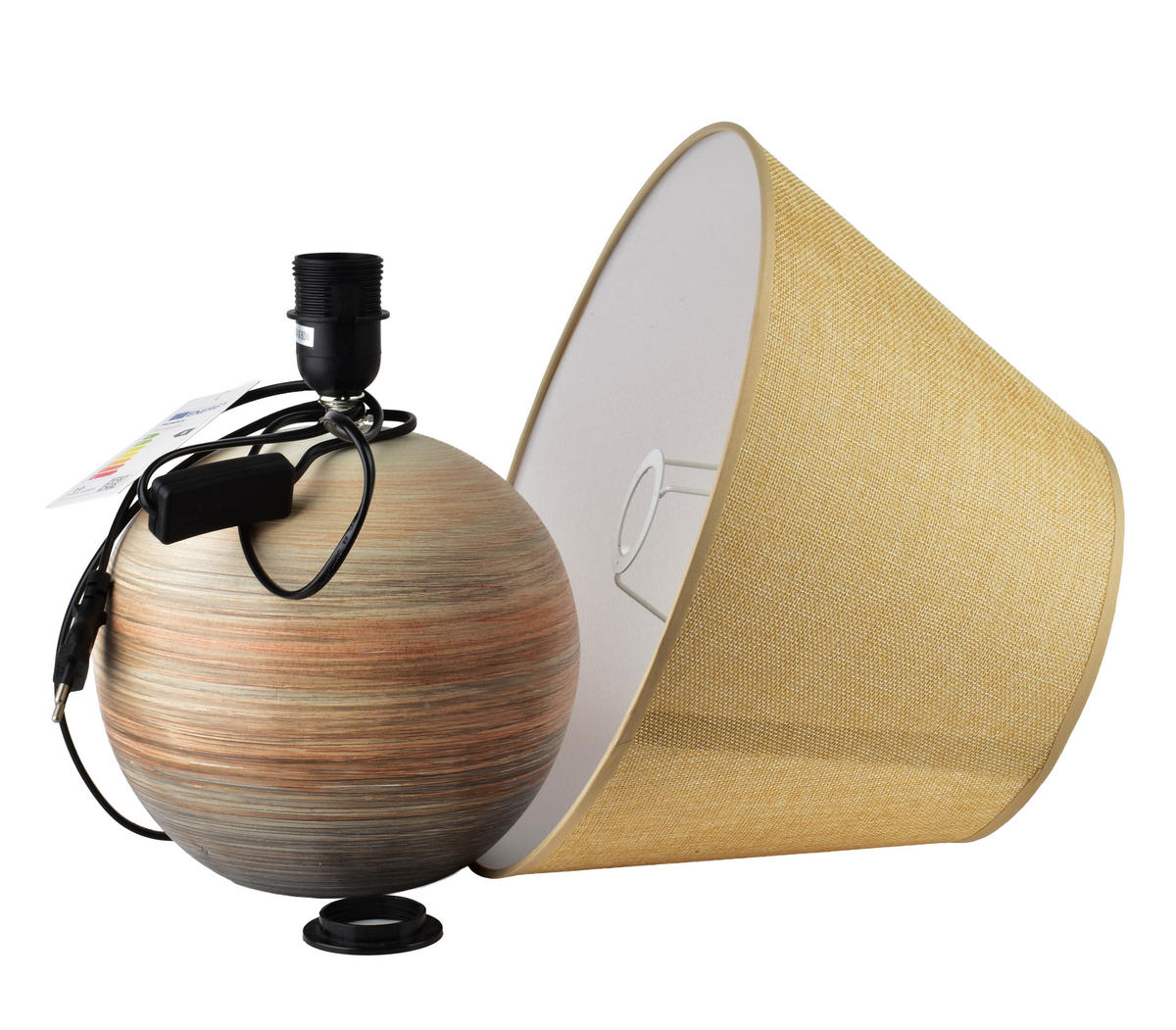 TISCHLAMPE Leti Grau 12/17/26 cm Keramik - Beige, Keramik (12/17/26cm) - Mondex