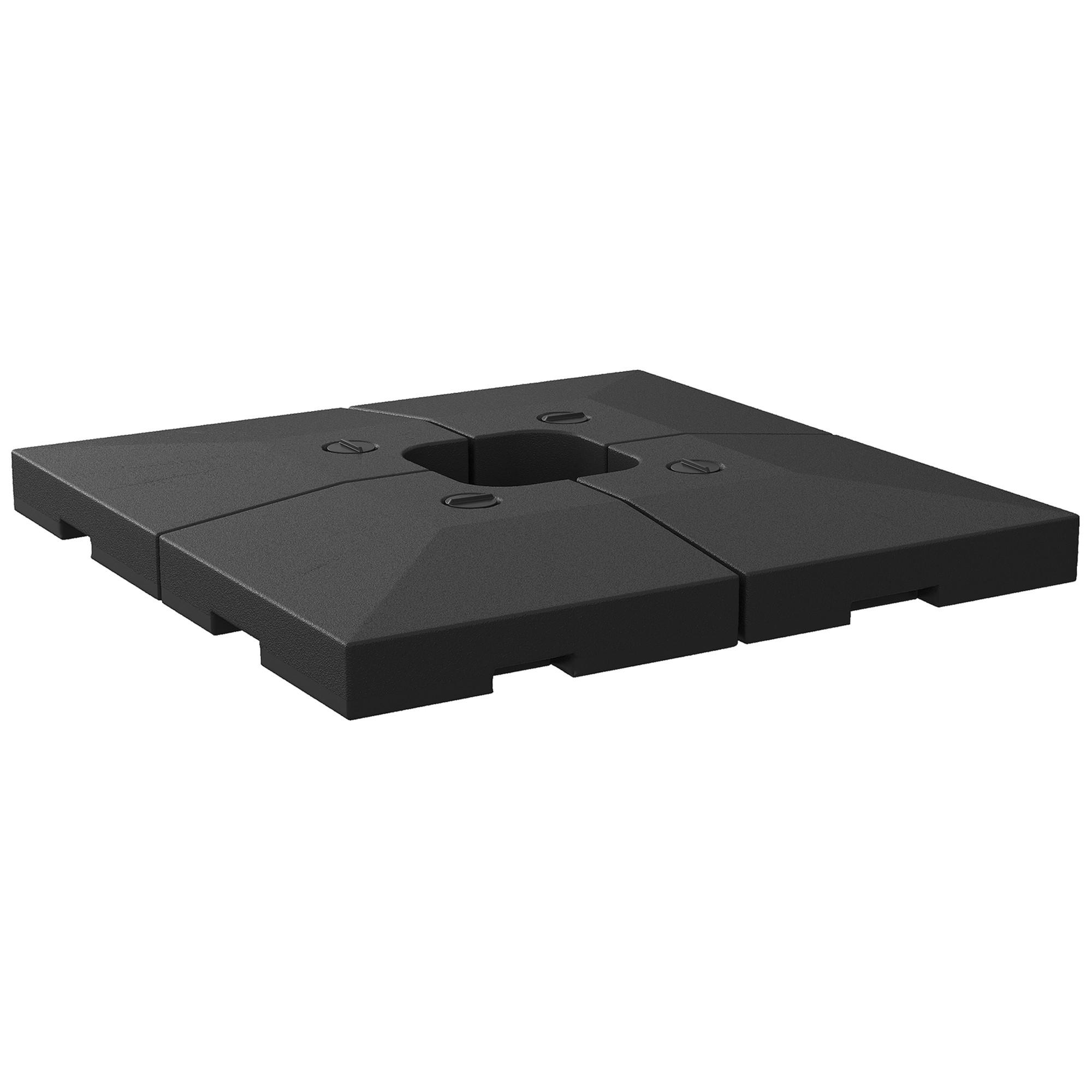 SONNENSCHIRMGEWICHT 4er Set 130 kg schwarz - Schwarz, Kunststoff (51/51cm) - LEBENLANG