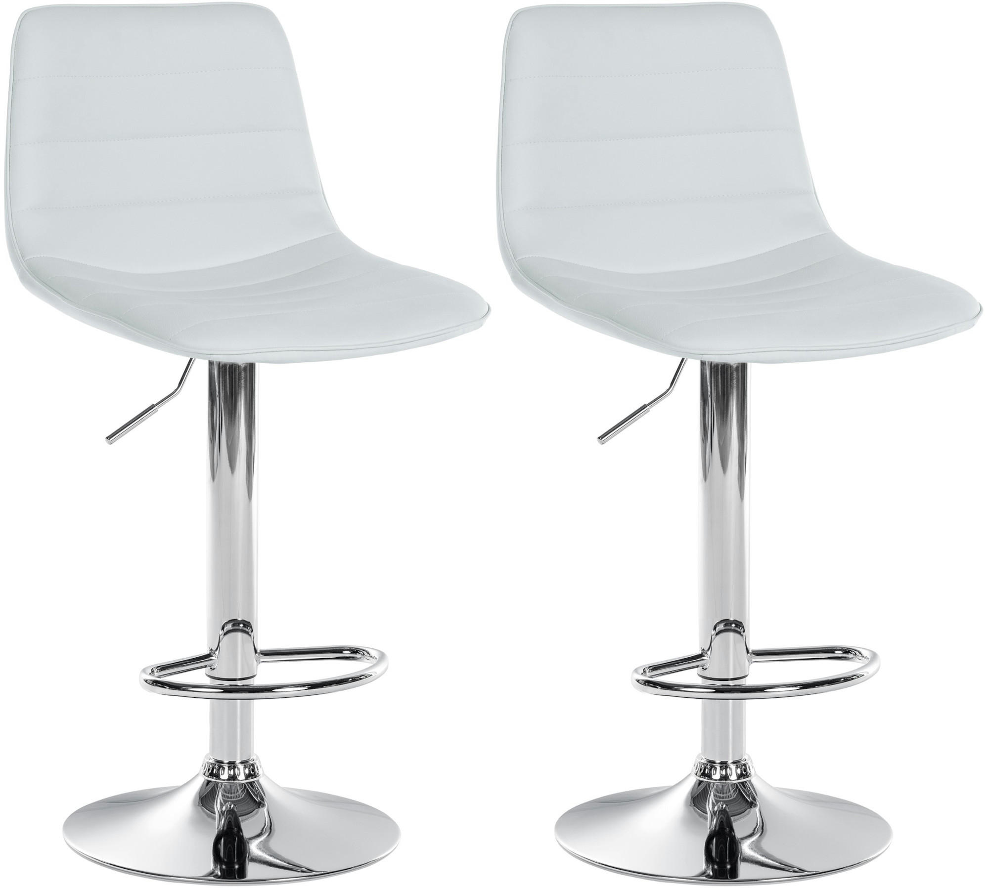 BARHOCKER 2er Set Lederlook weiß - Weiß, Textil/Metall (45/89/46cm) - CLP