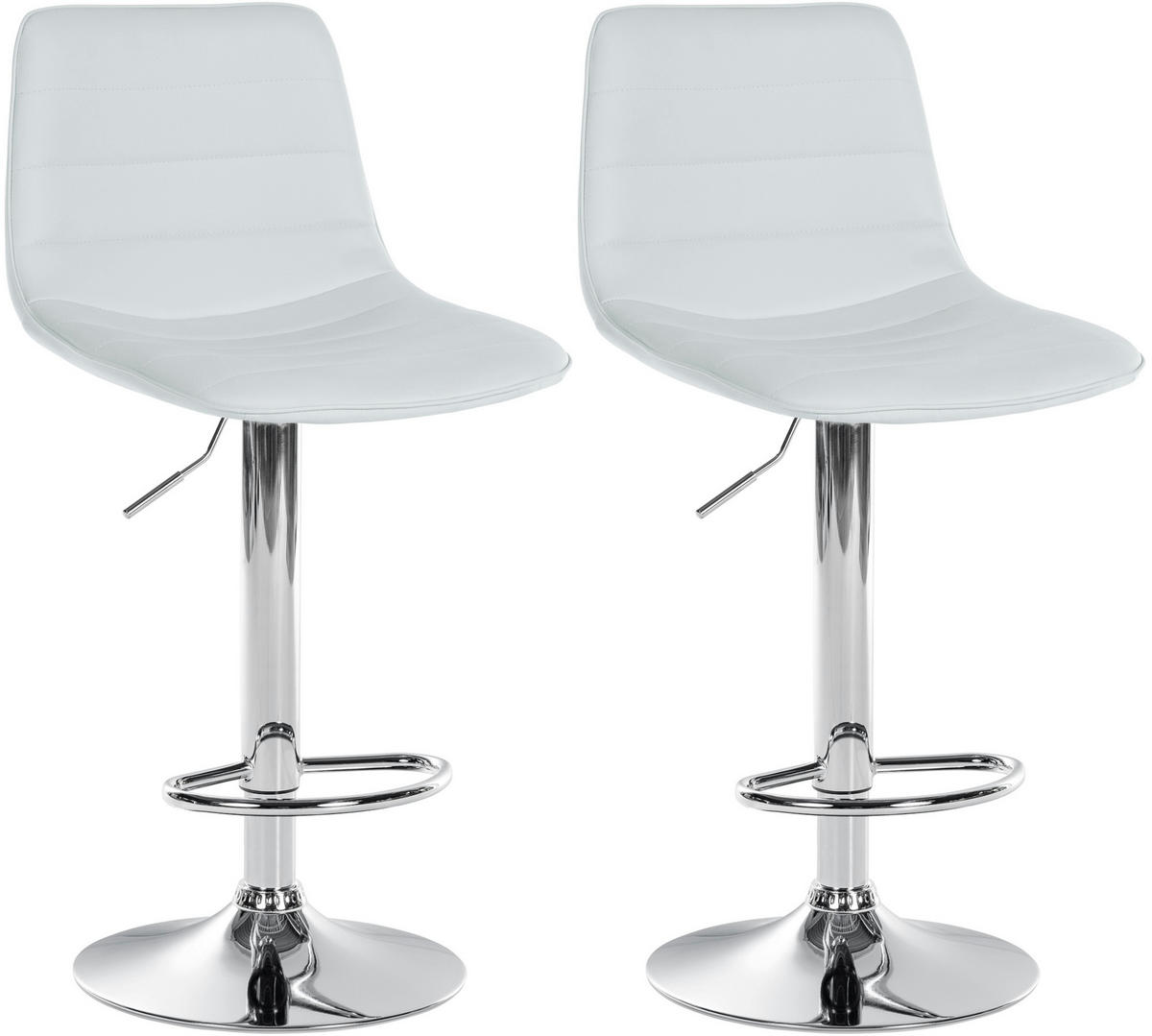 BARHOCKER 2er Set Lederlook weiß - Weiß, Textil/Metall (45/89/46cm) - CLP