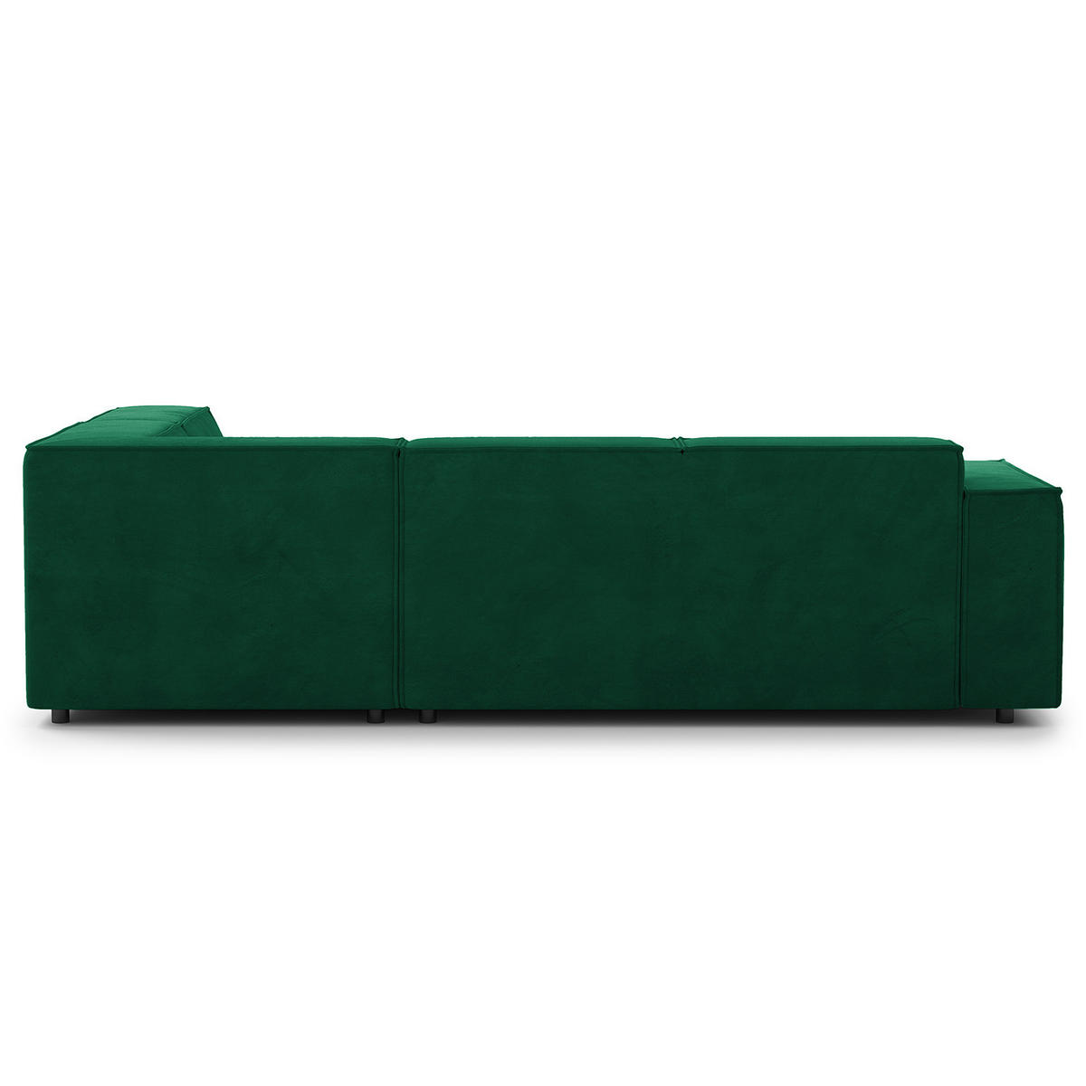ECKSOFA mit Ottomane - Dunkelgrün/Schwarz, Kunststoff/Textil (260/234cm) - home24