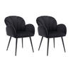 STUHL mit Armlehnen 2er-Set - Samt & Metall - Schwarz - LANSENA - Schwarz, Textil (65/81/56cm) - Pascal Morabito