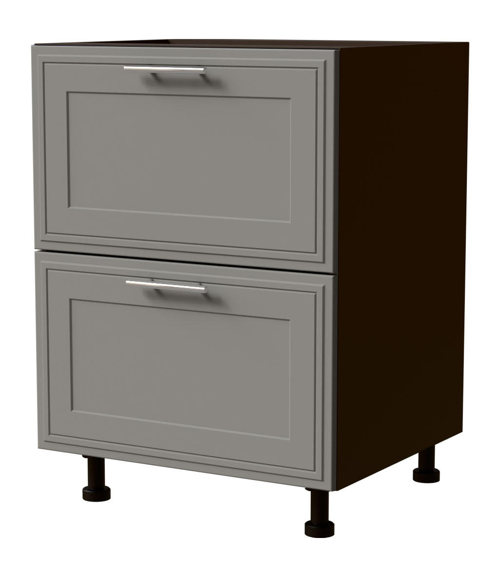 SCHUBLADENUNTERSCHRANK Salo D2/60 Lava / Dust Grey Matt 60 / 50 / 82cm - REJS Vollauszug - Dunkelgrau/Grau, Holz/Holzwerkstoff (60/82/50cm) - Feldmann-Wohnen