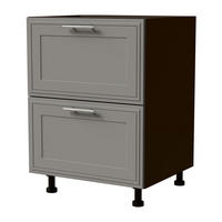 SCHUBLADENUNTERSCHRANK Salo D2/60 Lava / Dust Grey Matt 60 / 50 / 82cm - REJS Vollauszug - Dunkelgrau/Grau, Holz/Holzwerkstoff (60/82/50cm) - Feldmann-Wohnen