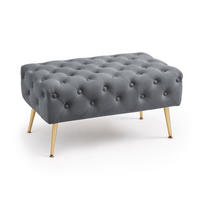 SITZHOCKER MADRID, Grau, T80xB37xH42 - Grau, Holz (37/42/80cm) - Milordbikes