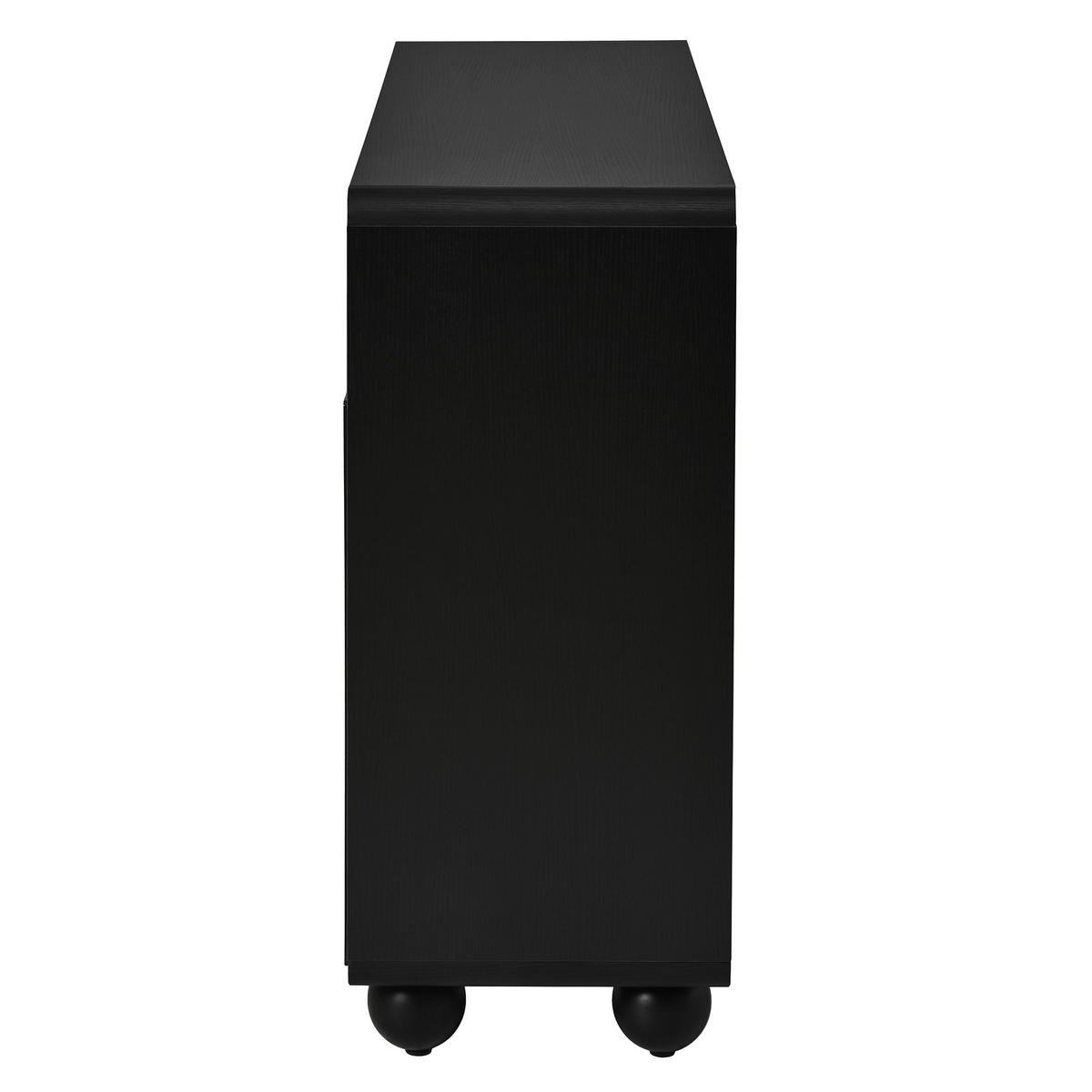 SIDEBOARD Schwarz 140/38/89 cm 4 Türen 2 Schubladen - Schwarz, Holzwerkstoff (140/89/38cm) - PANGIVO