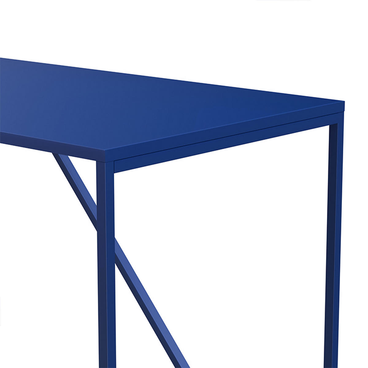 ESSTISCH, Dunkelblau - Blau, Metall (120/80/78cm) - Oviala