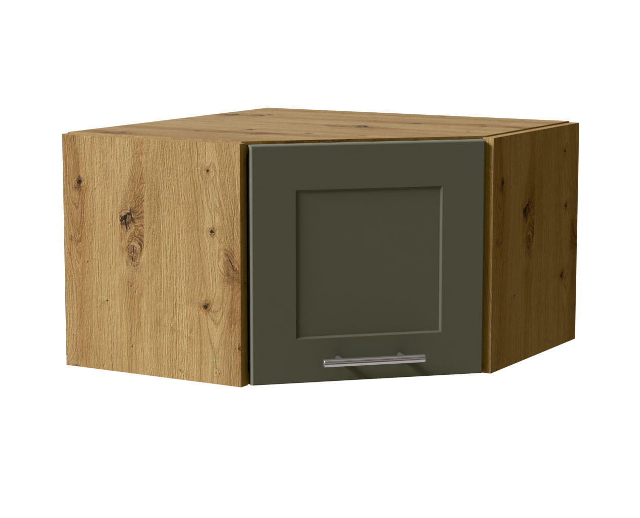 ECKHÄNGESCHRANK Oslo W10/60/36 Eiche Artisan / Reed Green Matt 60 / 60 / 36cm - Eiche Artisan/Grün, Holz/Holzwerkstoff (60/36/60cm) - Feldmann-Wohnen