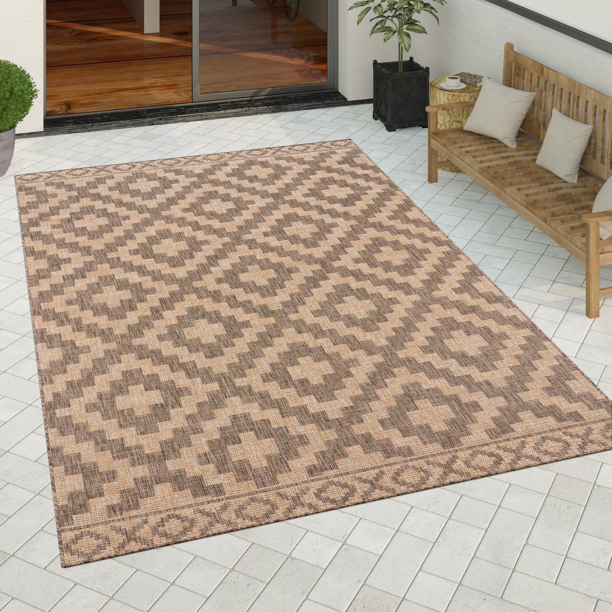 OUTDOORTEPPICH 120/160 cm Modena 222 - Beige, Textil (120/160cm) - Paco Home