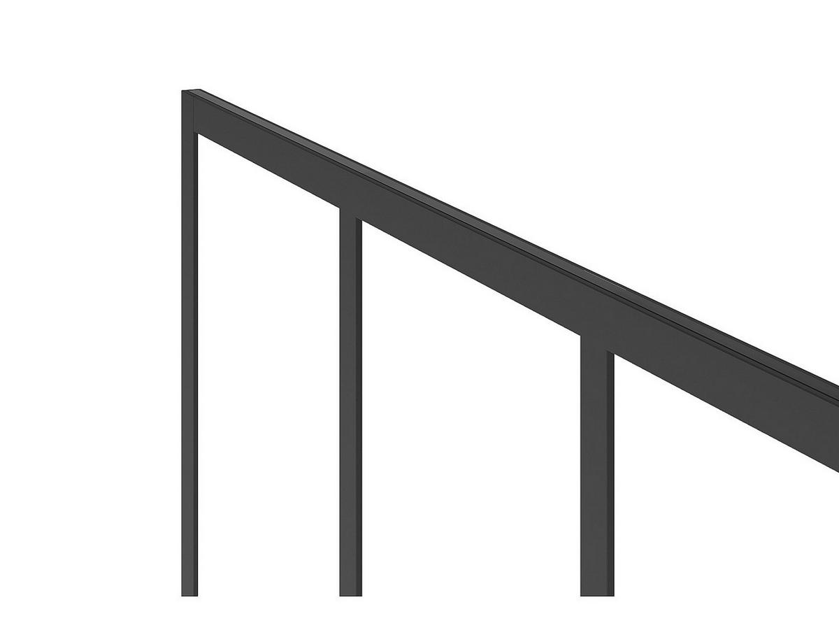 DUSCHTRENNWAND Seitenwand italienische Dusche - Schwarz matt - Industrial Style - 140 x 200 cm - URBANIK - Schwarz, Metall (140/200cm) - Vente-Unique