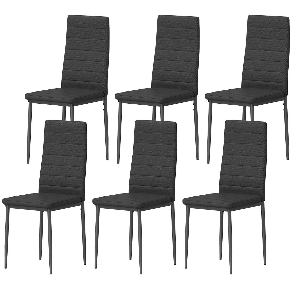 STÜHLE Schwarz 6 Stück - Schwarz, Textil (41/97/50cm) - GiPP