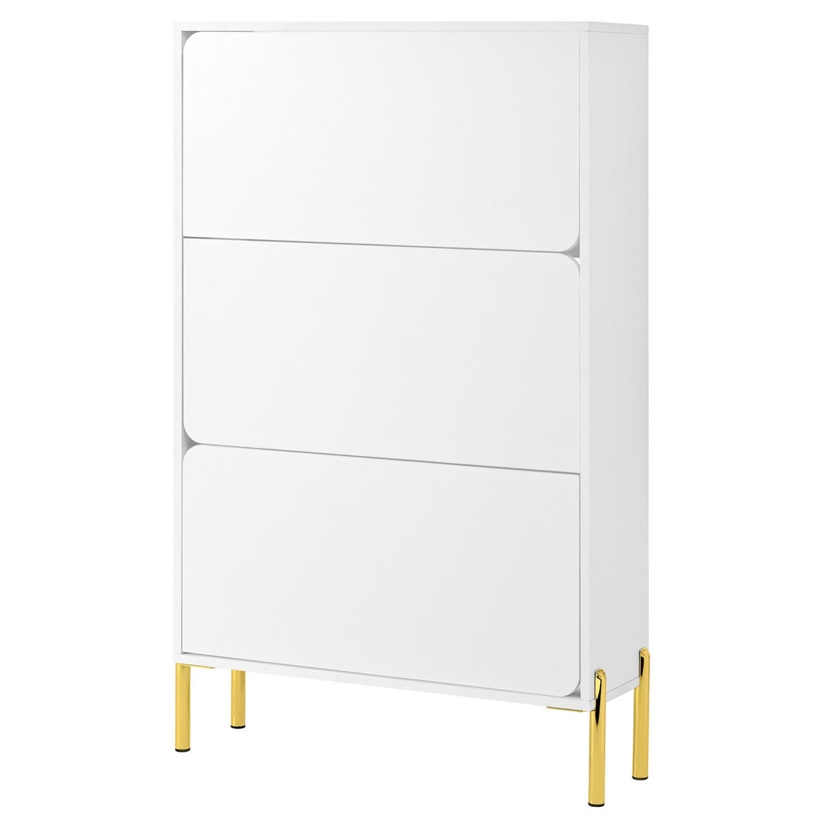 SCHUHSCHRANK 73/24/120 cm weiß aus MDF mit 3 Türen - Weiß, Holzwerkstoff (73/120/24cm) - OKWISH