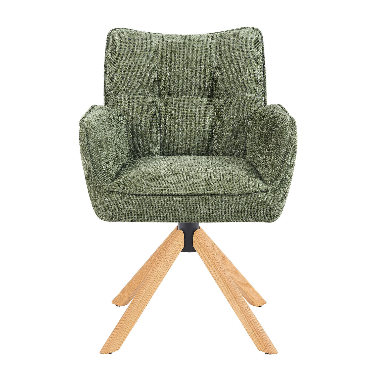 DREHSTUHL Mika-Ida - Honigeiche/Grün, Eichenholz/Holz (59/84/66cm) - DUBI Möbel
