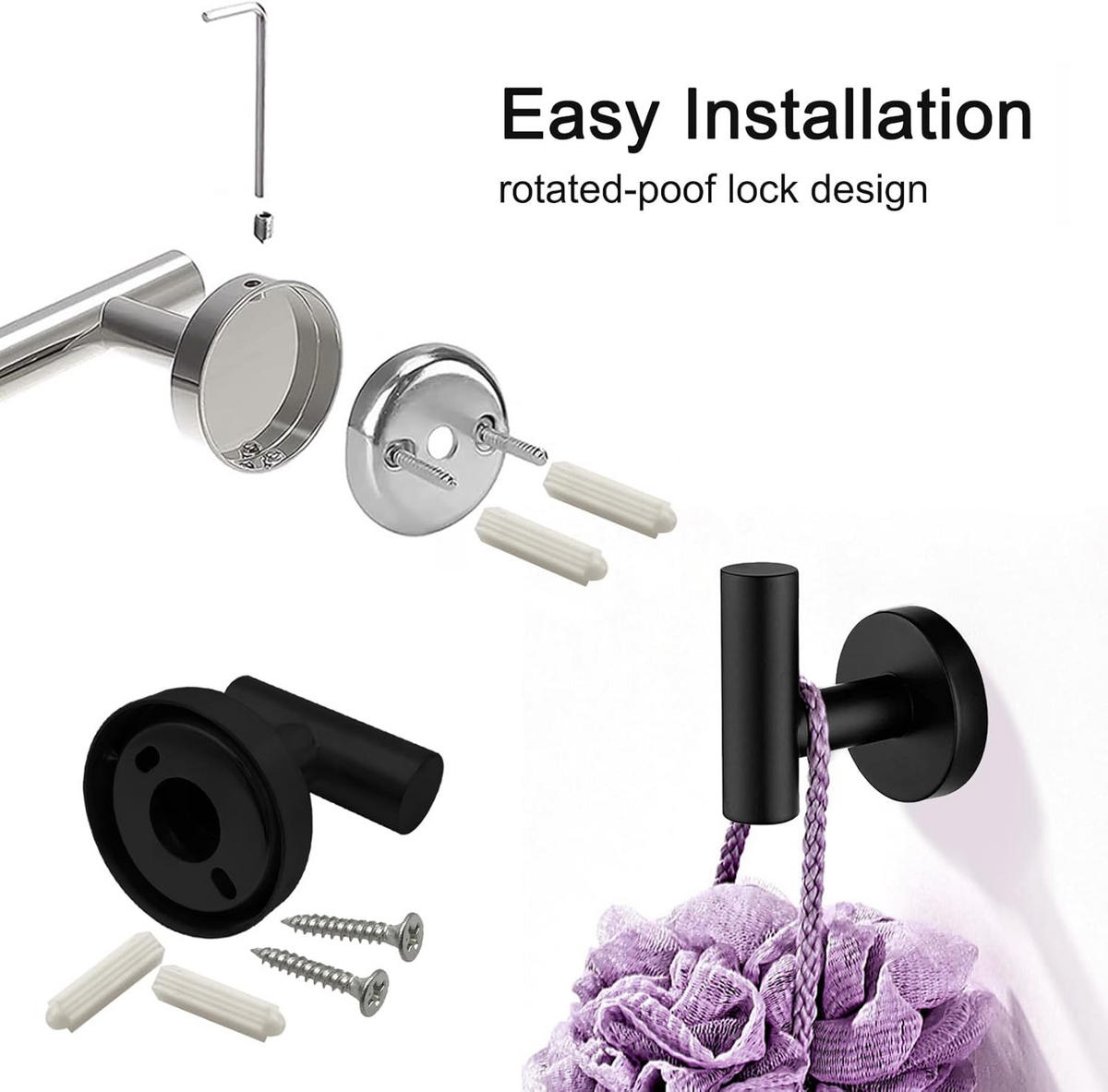 BADEZIMMER-REGAL-SET, schwarz, 42/18/6 cm - Schwarz, Metall (18/6/42cm)