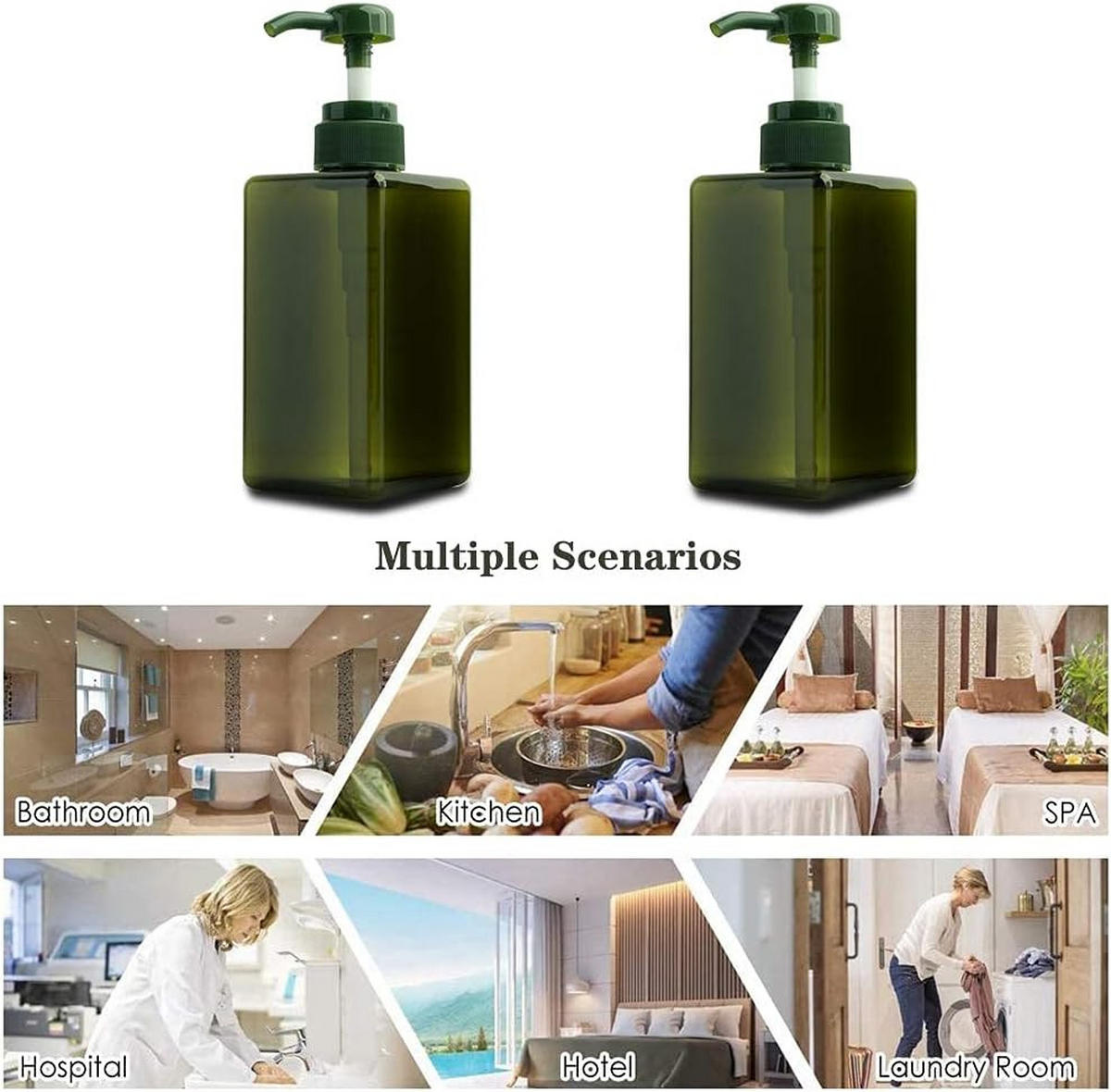 SEIFENSPENDER , 450-ml-Seifenspender – 2er-Pack - Grün, Kunststoff (6.7/10.4/6.7cm) - BELZ