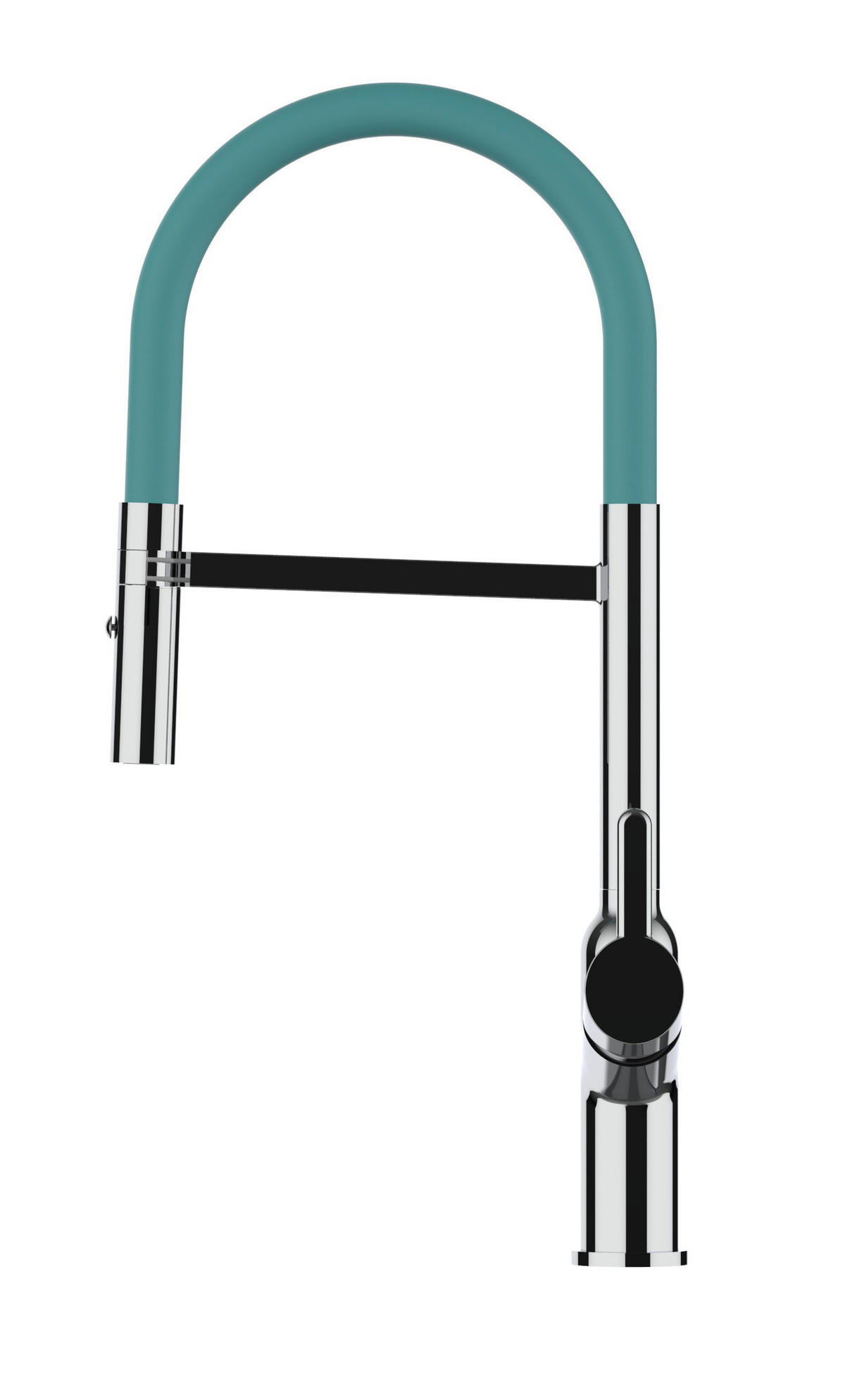 KÜCHENARMATUR, Verchromt und Türkis, 2-Strahl-Brause - Chromfarben, Metall (23/46.5/23cm) - VIZIO