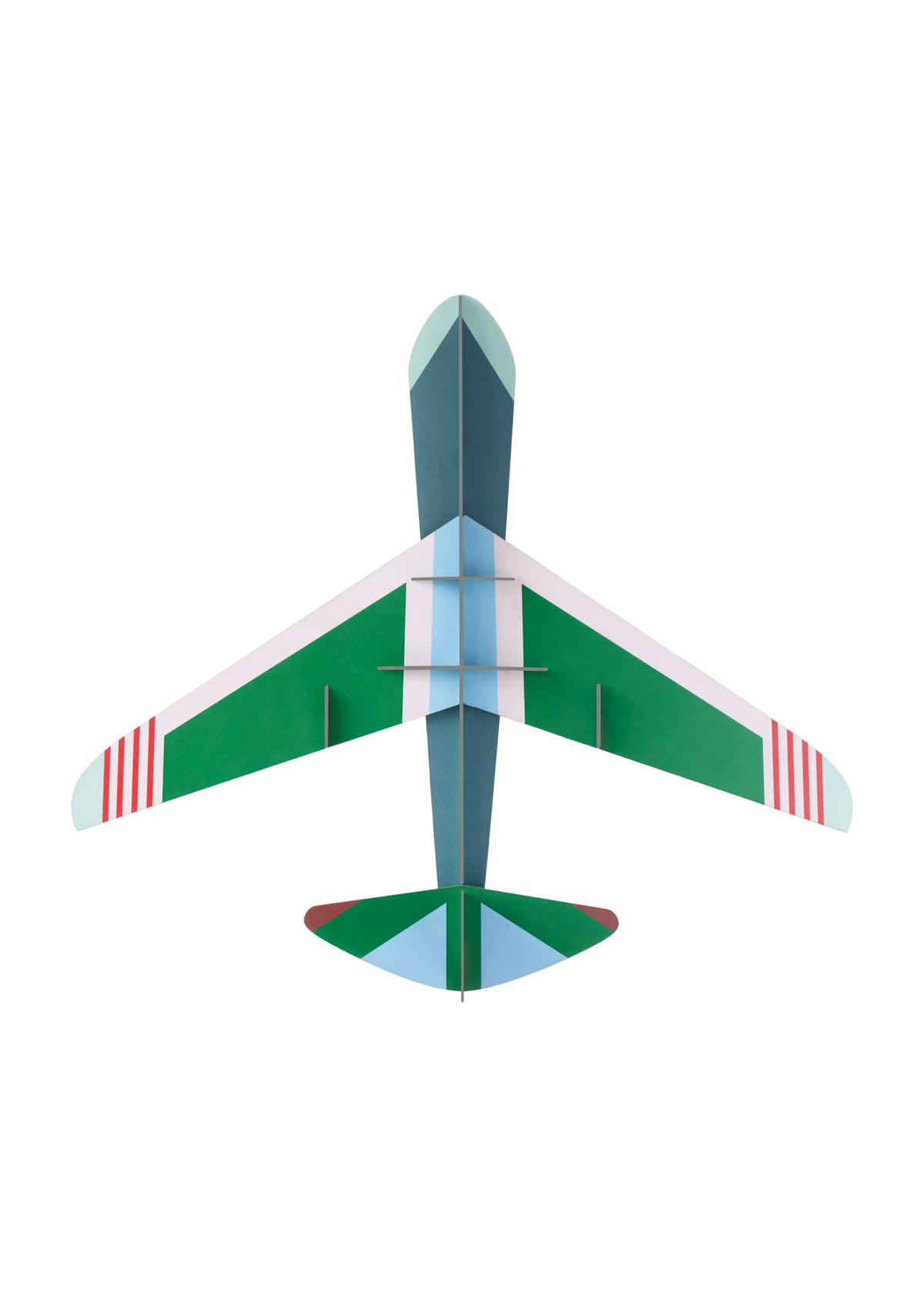 WANDDEKO Düsenflugzeug 12.5/39 cm - Multicolor, Wellpappe (12.5/39/43cm) - KUNSTLOFT