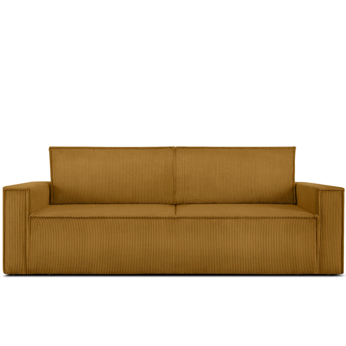 SCHLAFSOFA NAPI in Pet Friendly Cord-Stoff, gelb - Gelb/Schwarz, Textil (228/89/101cm) - KONSIMO®