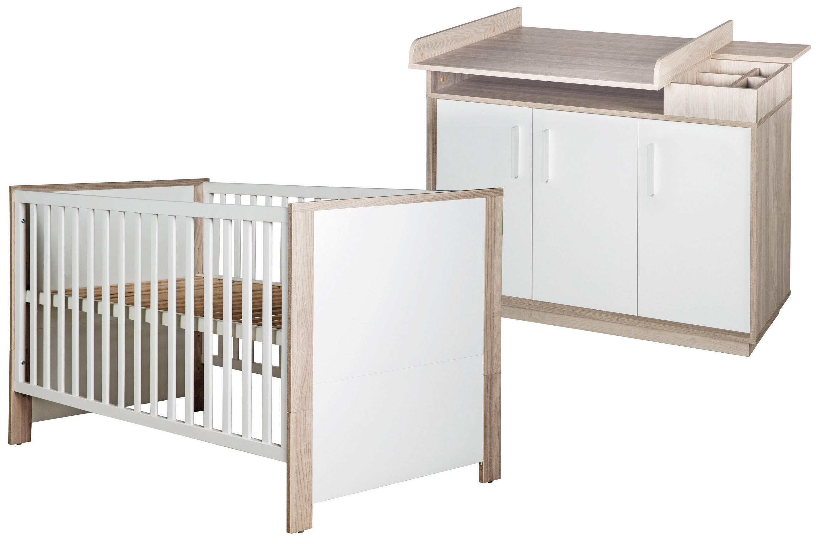 BABYZIMMER-SET Olaf 2-teilig - Multicolor/Weiß, Holzwerkstoff (76/82/142.5cm) - Roba
