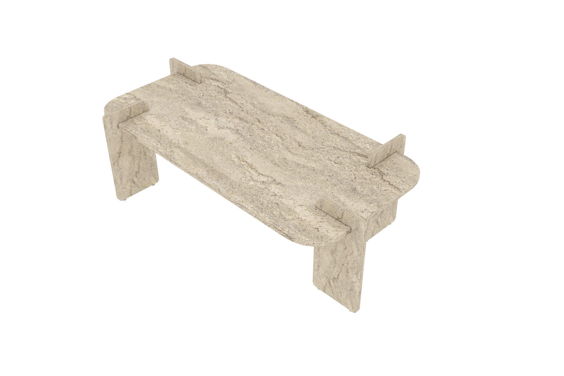 COUCHTISCH Twinkle Travertin Granit Optik 60x120 - Beige/Braun, Holzwerkstoff (60/120/35cm) - moebel17