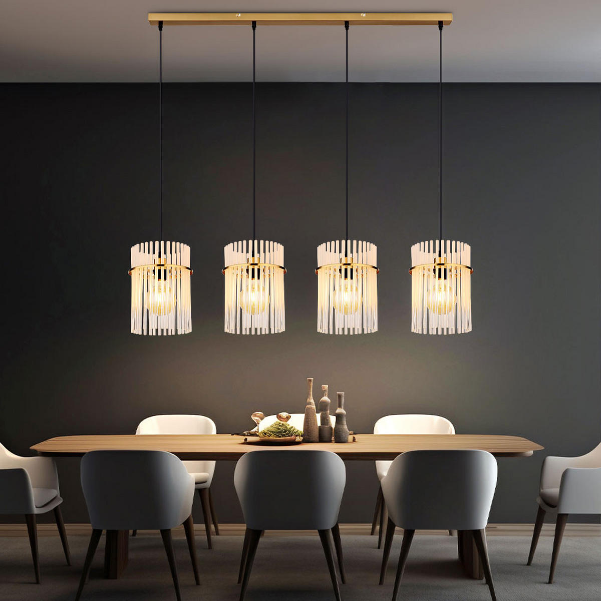 HÄNGELEUCHTE Metall Glas Gold - Goldfarben, Glas (110/20/140cm) - Globo Lighting