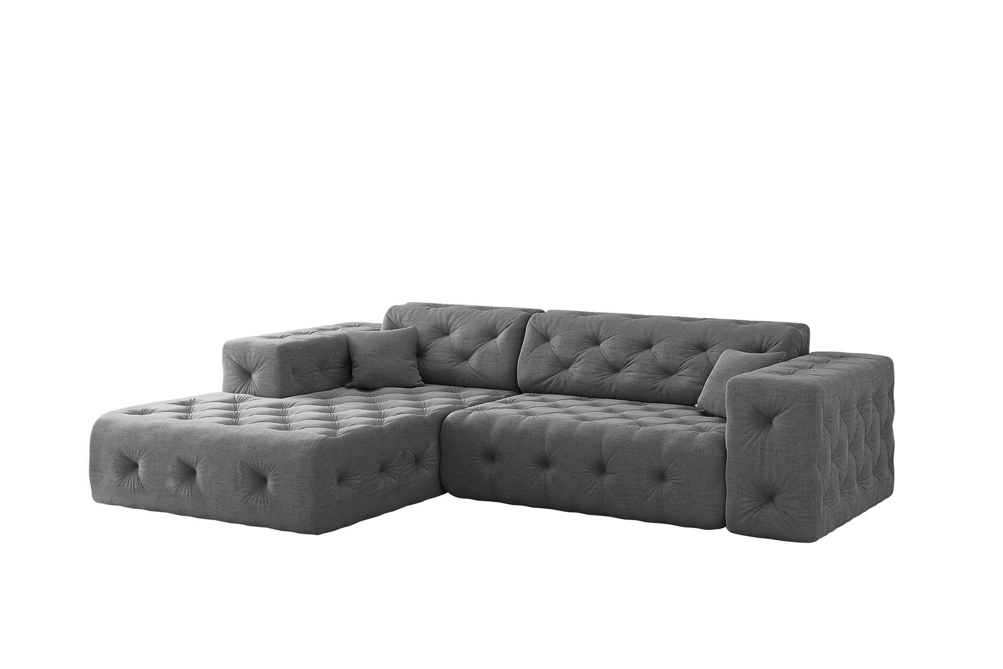 ECKSOFA Chantal In Moly - Anthrazit, Holzwerkstoff/Textil (266/171cm) - Fun Möbel