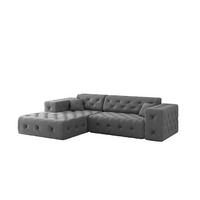 ECKSOFA Chantal In Moly - Anthrazit, Holzwerkstoff/Textil (266/171cm) - Fun Möbel
