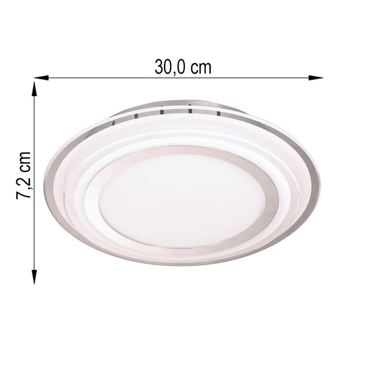 LED DECKENLEUCHTE Glas Silber rund 2er Set - Silberfarben, Glas (30/30/7.2cm)