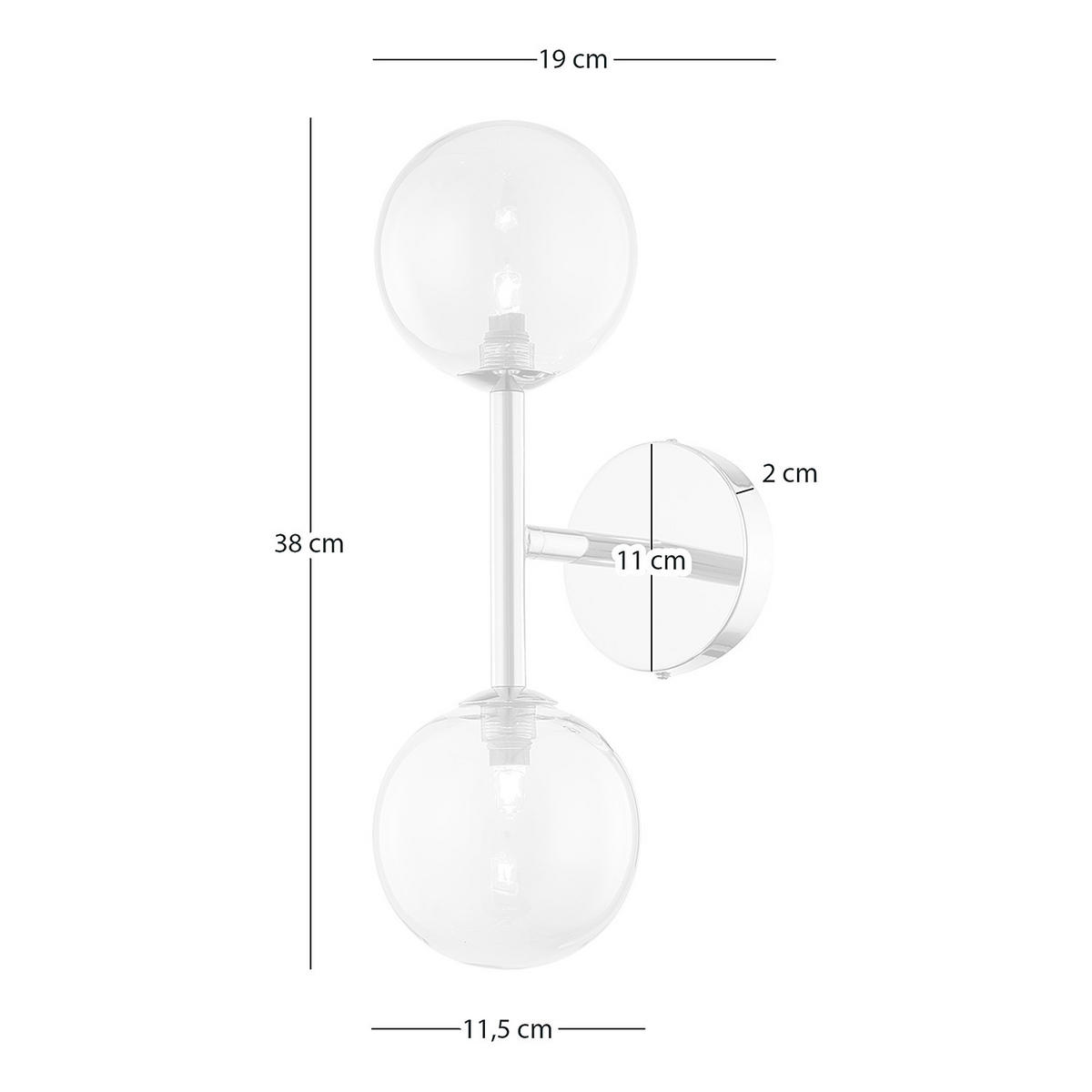 WANDLEUCHTE - Metall - Goldfarben, Glas (38/19/12cm) - home24