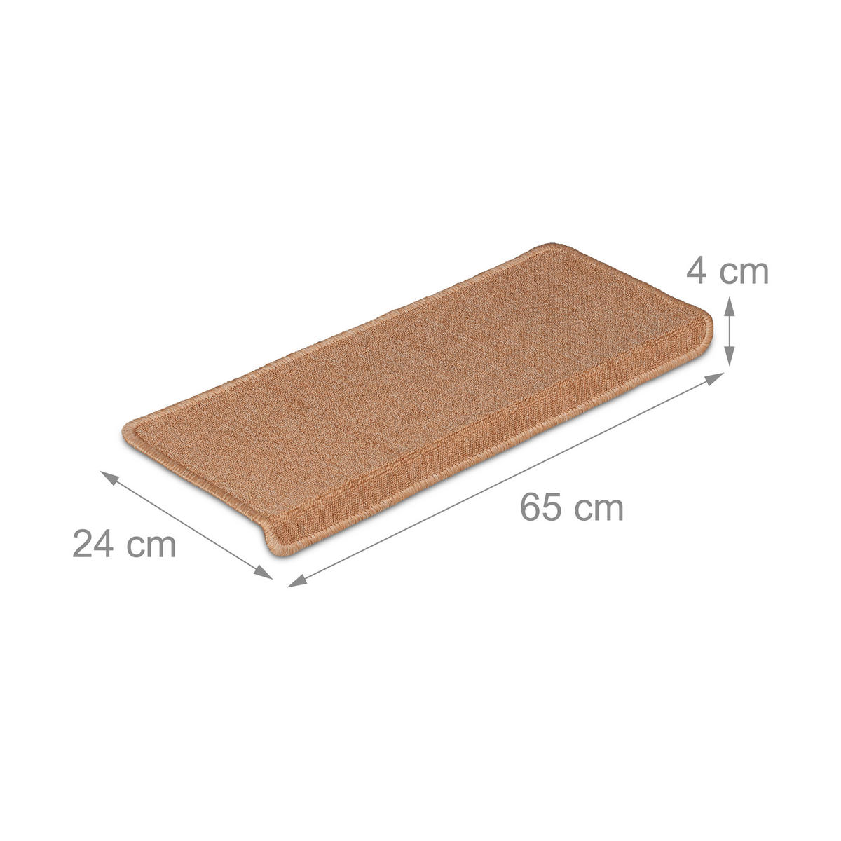 15XSTUFENMATTEN - Beige, Kunststoff (24/65/4cm) - Relaxdays